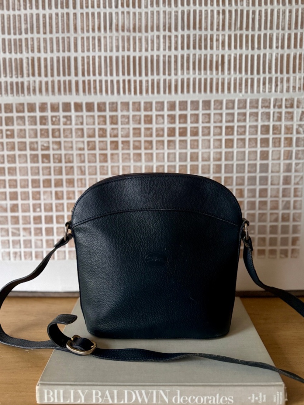 Longchamp Le Foulonné Pebbled Leather Crossbody Bag